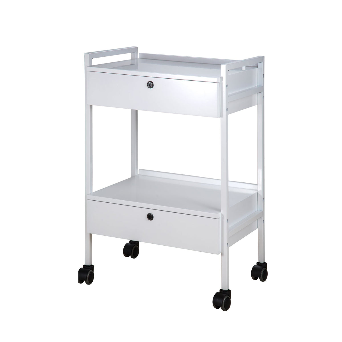Fulham Beauty Trolley in white with two drawers