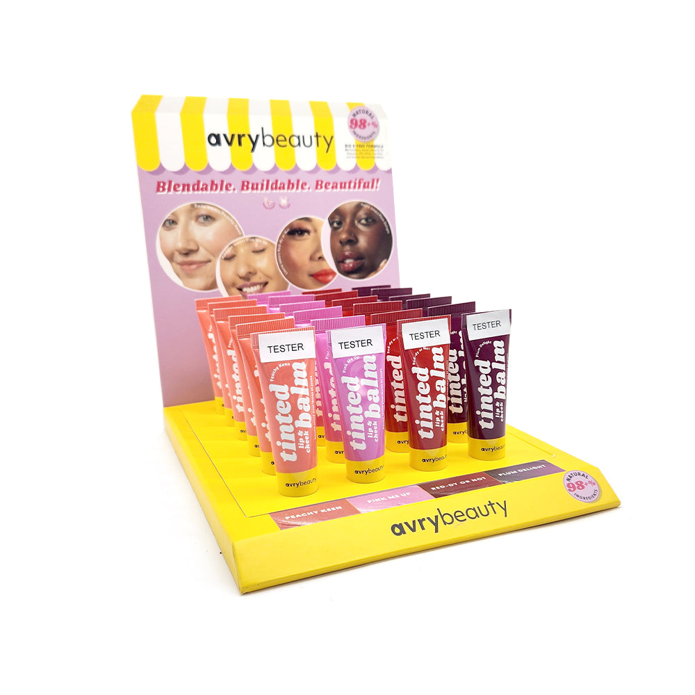Avry Beauty Lip & Cheek Tinted Balm Display Stand - 20 Pieces