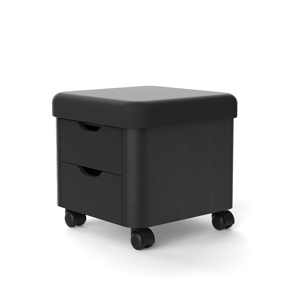 Barneys 2 Drawer Pedicure Utility Stool - Black