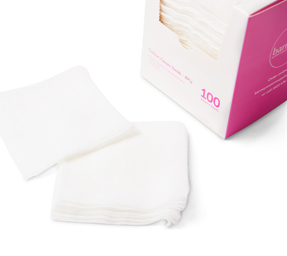 Barneys Gauze Swab 8 Ply 10cm x 10cm - Pack of 100