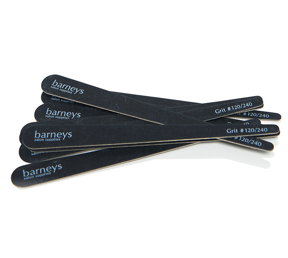 Barneys Disposable Tapered Black Nail File #120/240 Grit - 10 Pieces