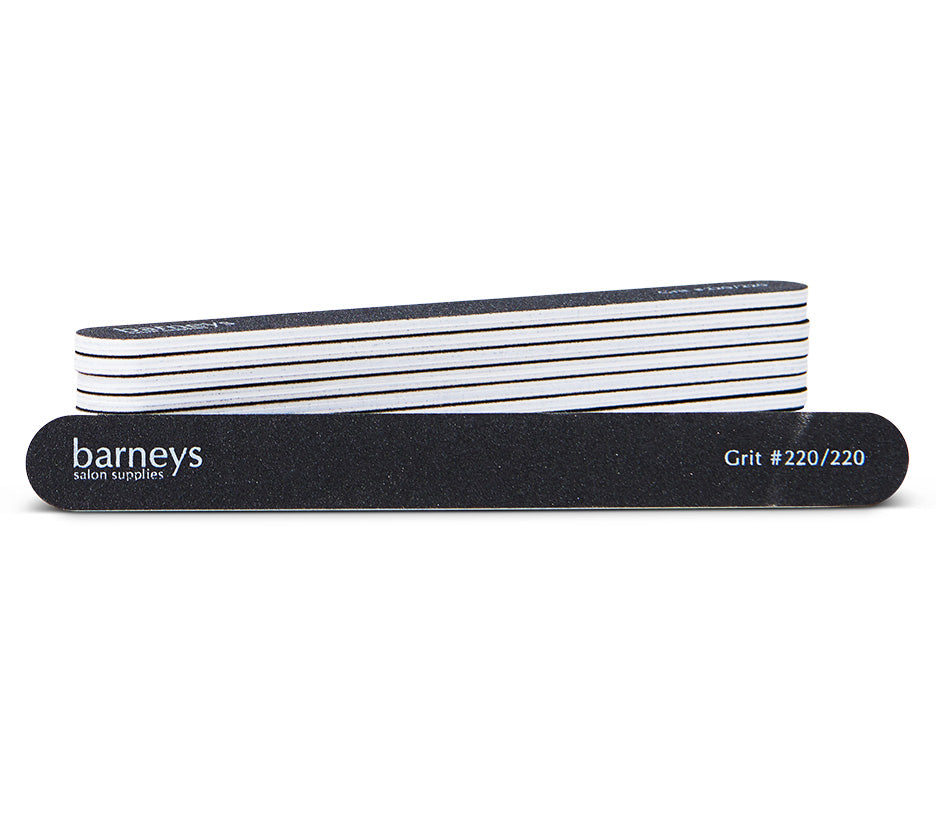 Barneys Professional Cushioned Nail File #220/220 Grit - 10 Pieces