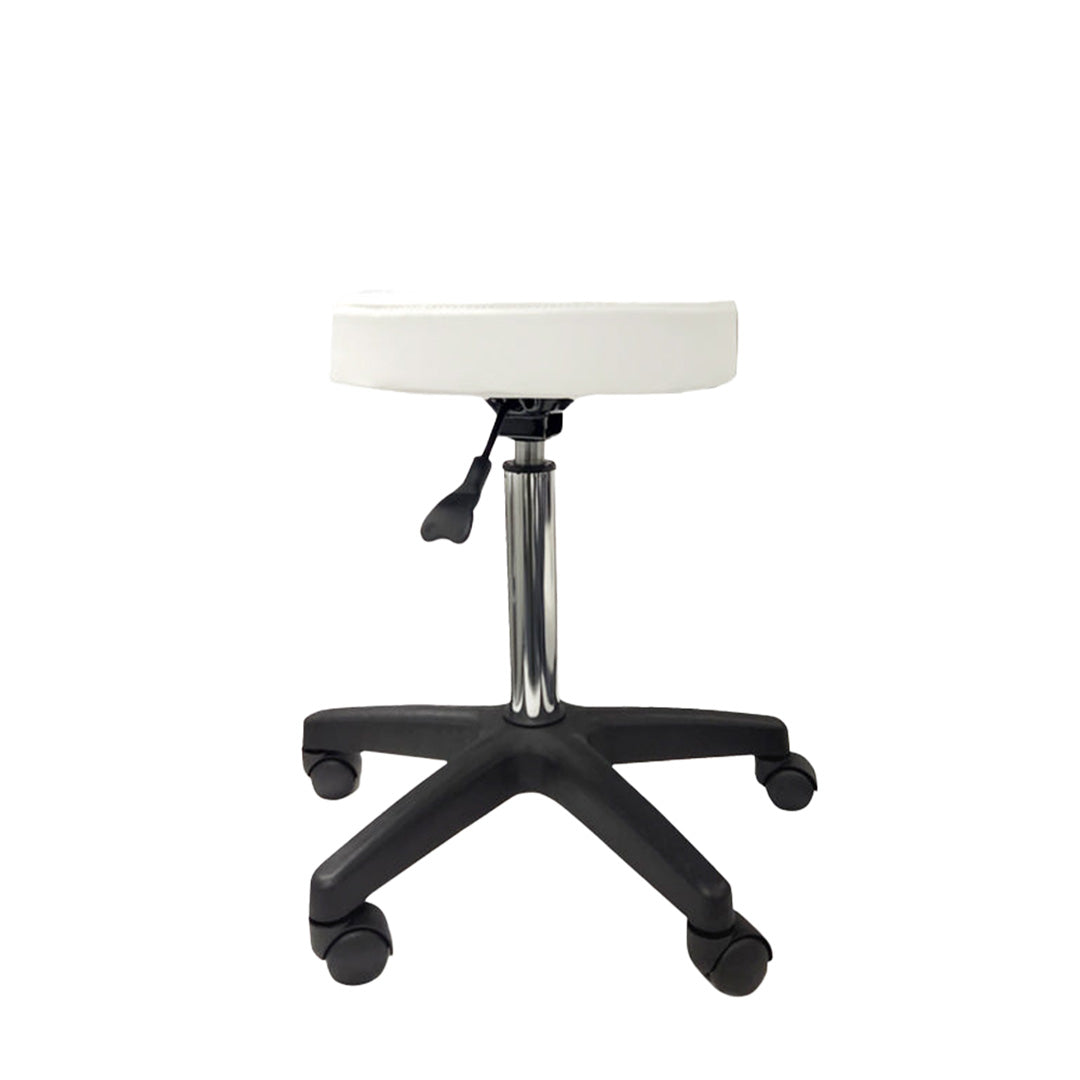 Eden Salon Stool White Upholstery Black Base