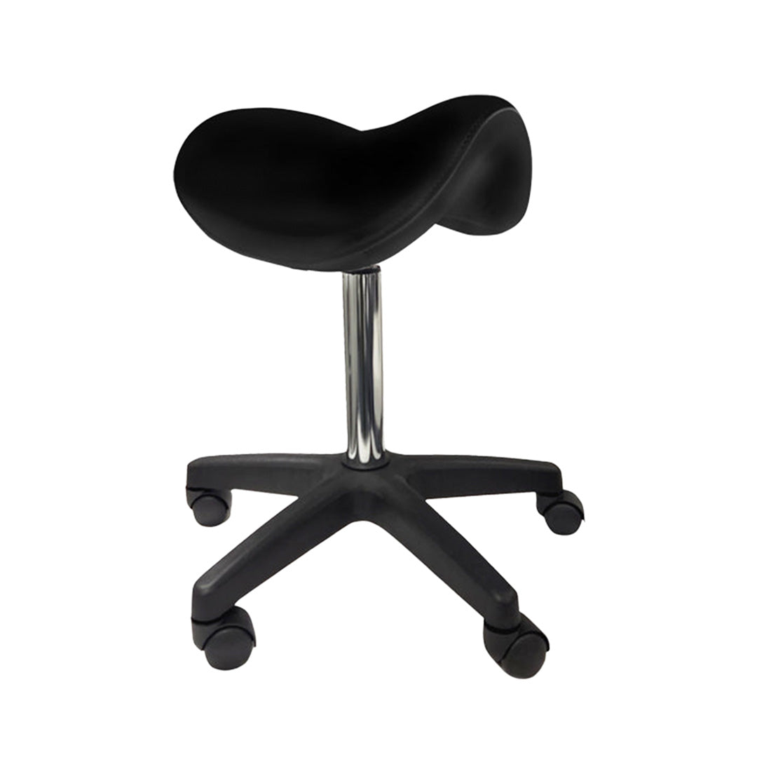 Saddle Stool Black Upholstery Black Base