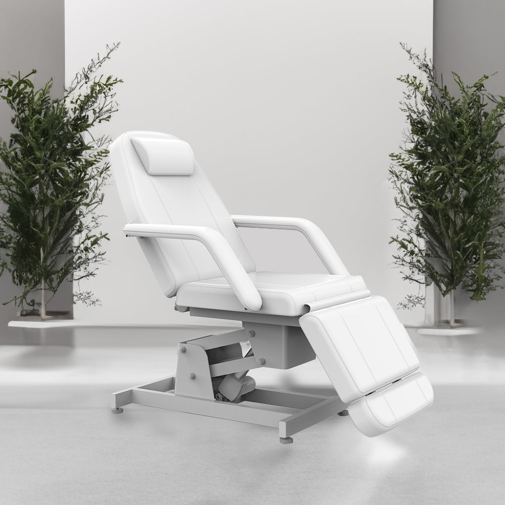 Barneys Montpellier Electric Adjustable Beauty Bed With Foot Controls - White