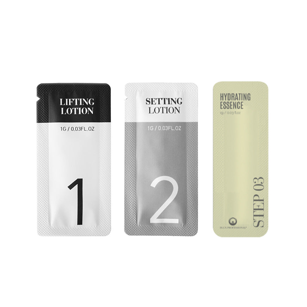 DLUX Pro Eyebrow Lamination Trial Kit Lotion Step 1, 2 & 3 - 1 Sachet each
