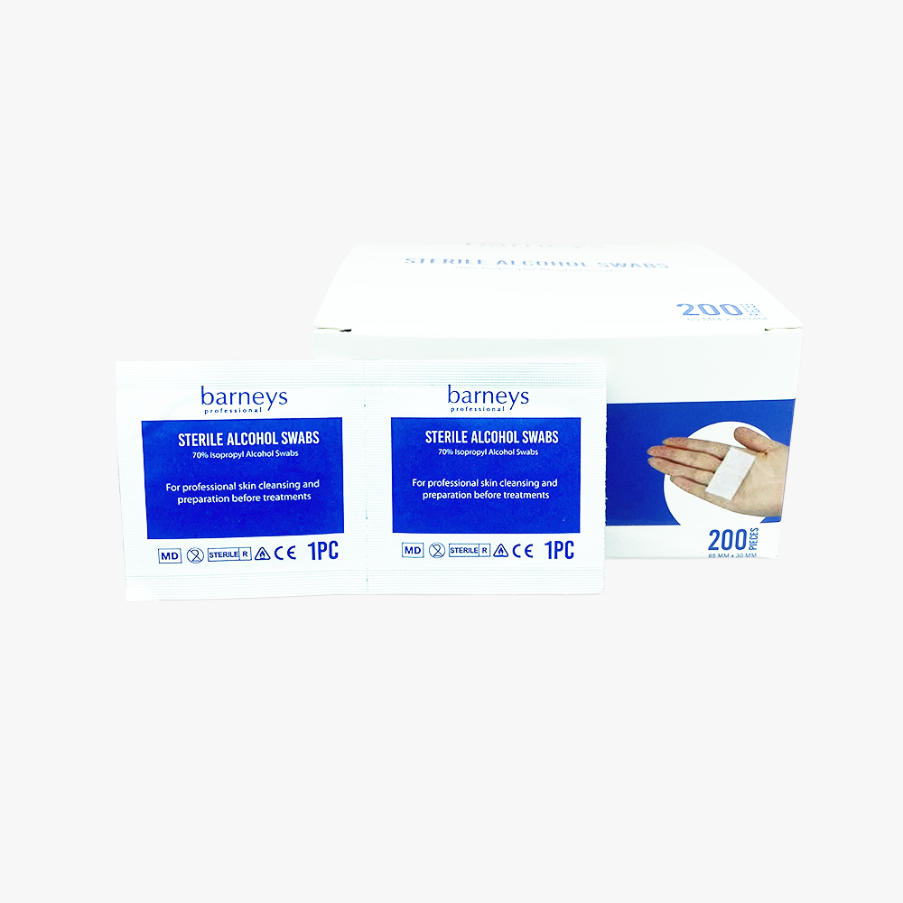 Barneys Alcohol Swabs 70% Isopropyl Alcohol - 200 Pieces