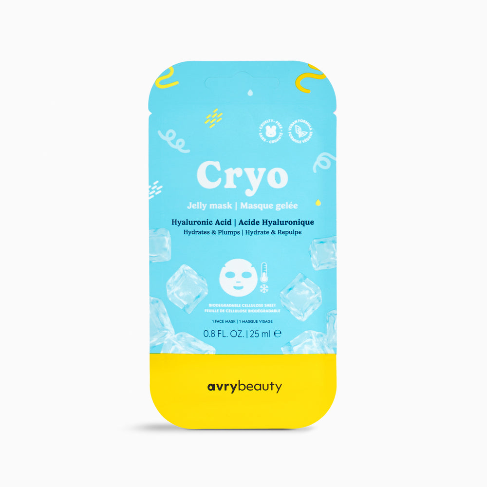 Avry Beauty Cryo jelly mask packaging on a white background