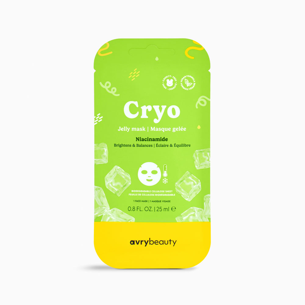 Avry Beauty Cryo jelly mask packaging on a white background