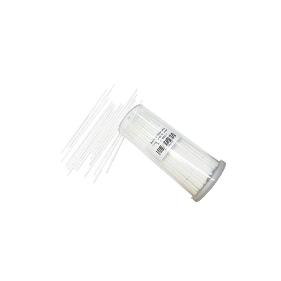 Barneys Disposable Long Tip Micro Brush White - 100 Pieces