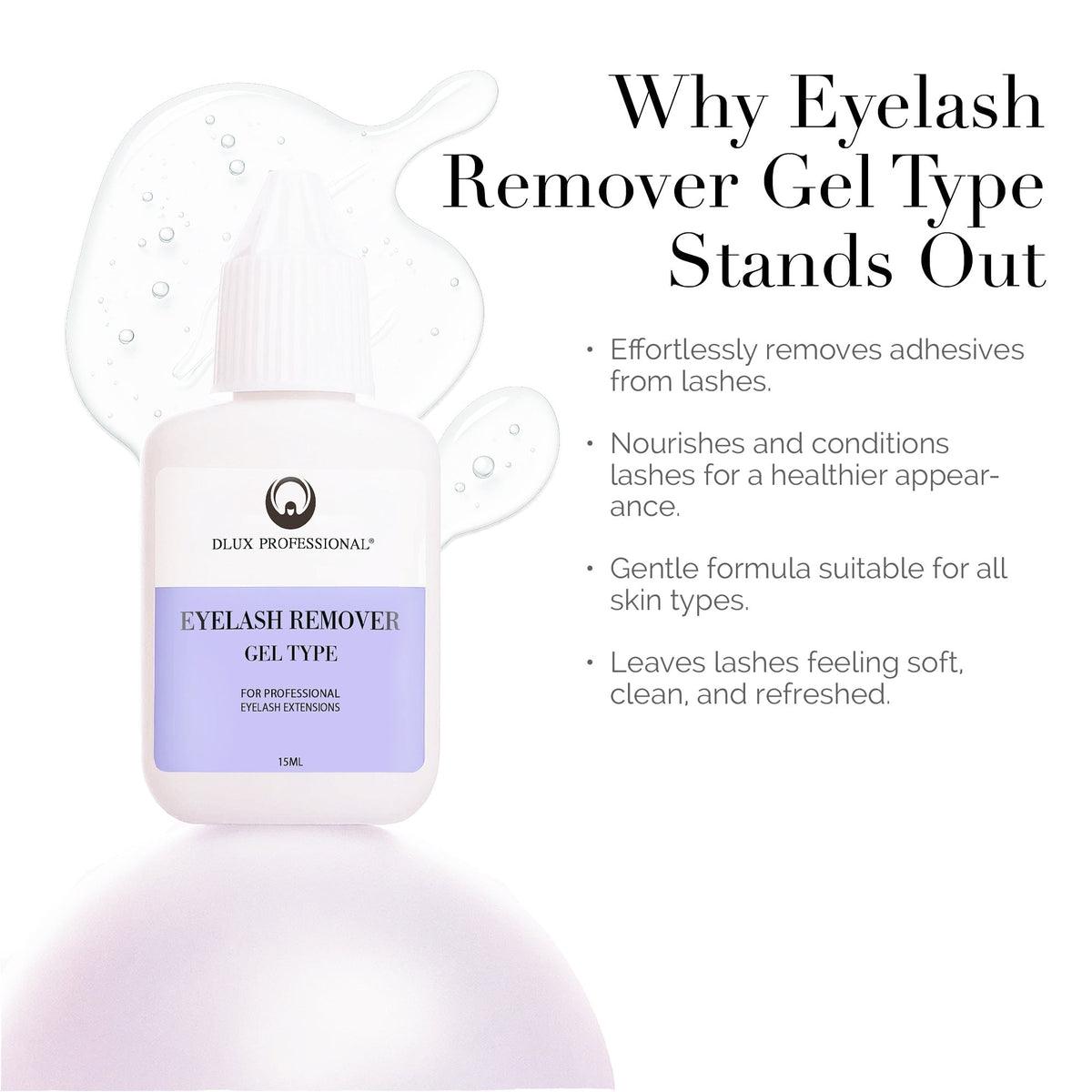 DLUX Pro Eyelash Extensions Gel Glue Remover - 15ml