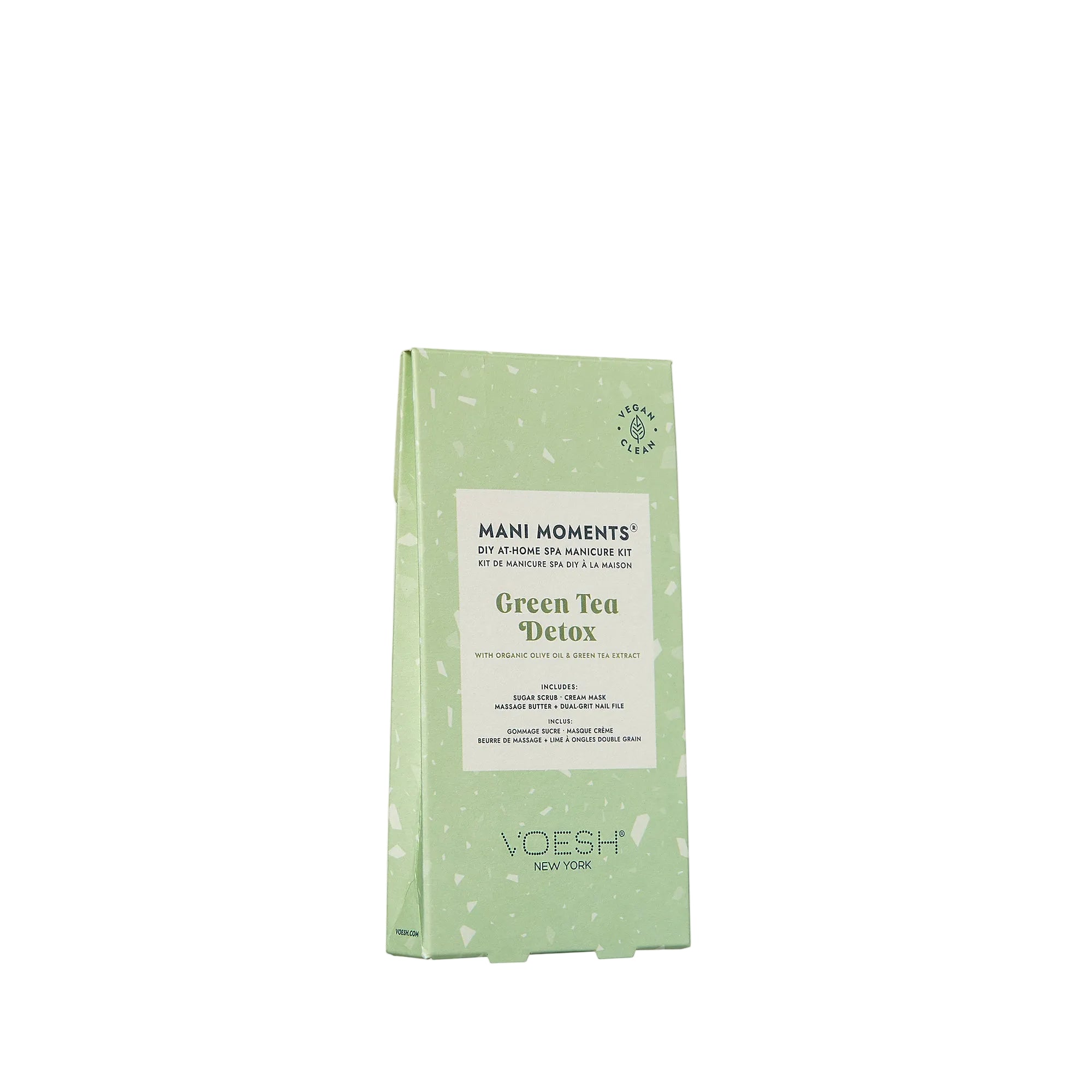 VOESH Green Tea Detox mani moments kit packaging on a white background