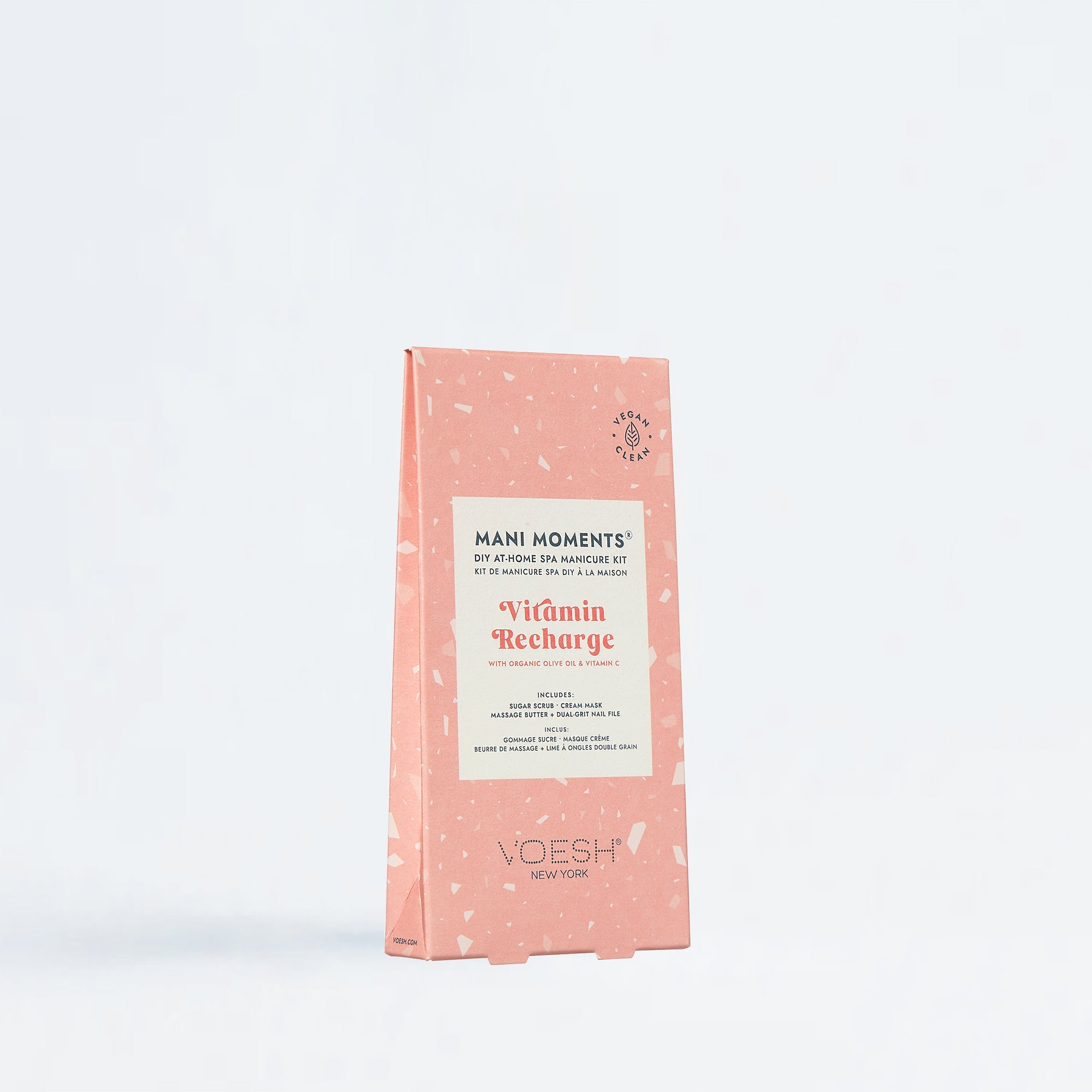 Mani Moments Vitamin Recharge nail care kit packaging on a white background