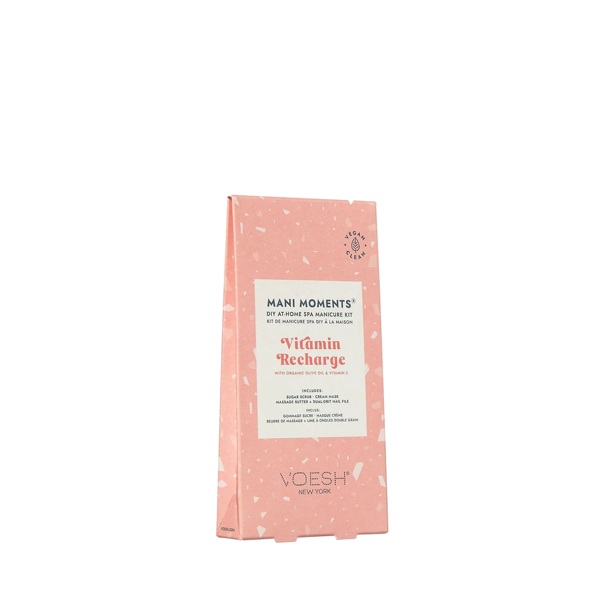 Mani Moments Vitamin Recharge nail care kit packaging on a white background