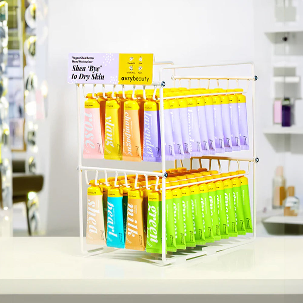 Avry Beauty Hand Cream - Shea Bye to Dry Skin Retail Stand & Shelf Talker - Empty