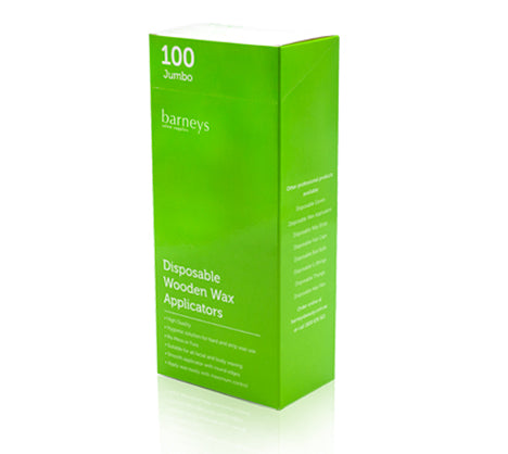 Barneys Disposable Wooden Wax Applicators -Jumbo - 100 Pieces