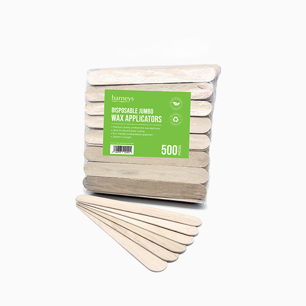 Barneys Disposable Wooden Wax Applicators - Jumbo  - 500 Pieces