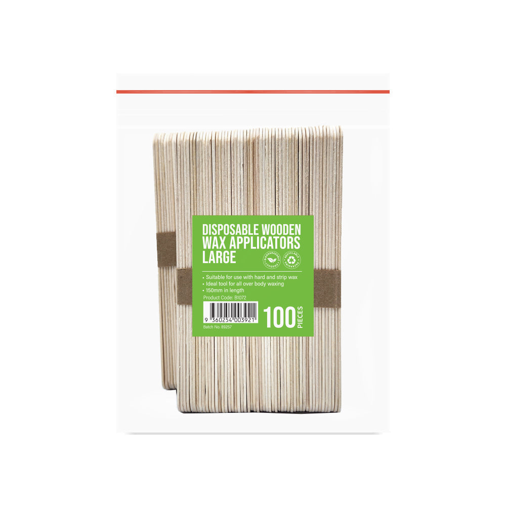 Barneys Disposable Wooden Wax Applicators Large - 100 Pieces
