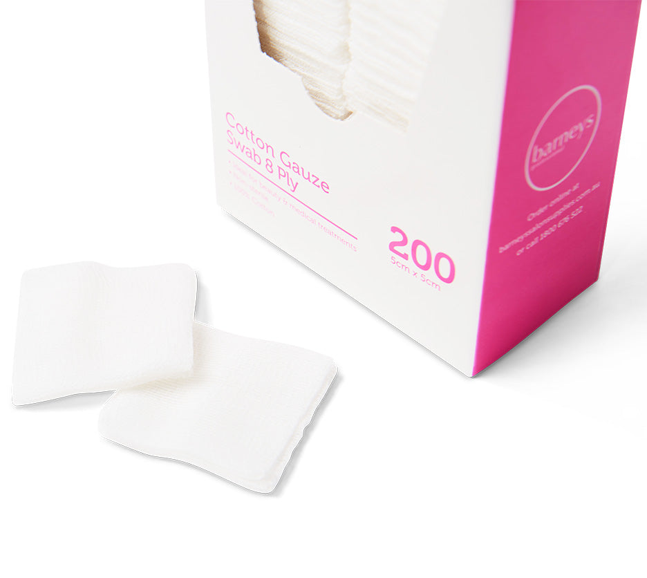 Barneys Gauze Swab 8 Ply 5cm x 5cm - Pack of 200