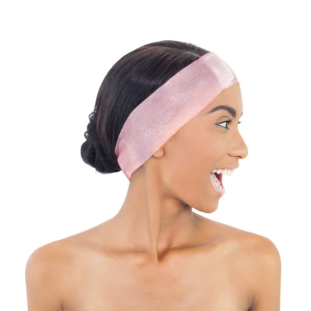 Barneys Lite Stretch Disposable Headbands with Velcro - Pink - 50 pieces