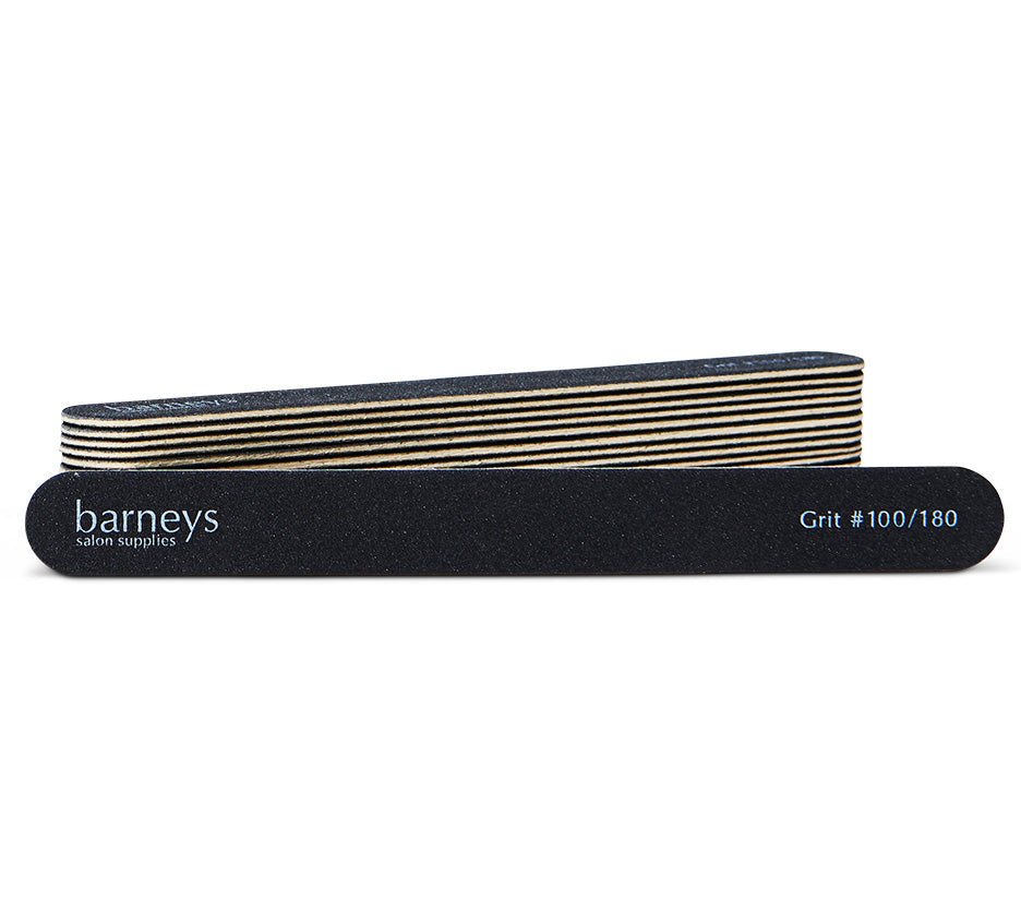 Barneys Disposable Black Nail File #100/180 Grit - 10 Pack