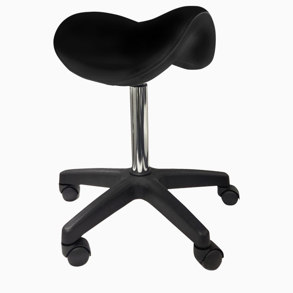 Barneys Saddle Stool Black Upholstery Black Base