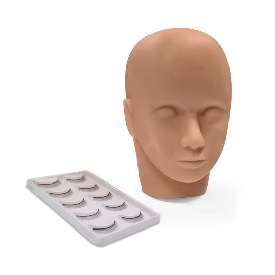 Barneys Lash Extension Practice Mannequin Head including Lashes (5 Pairs)