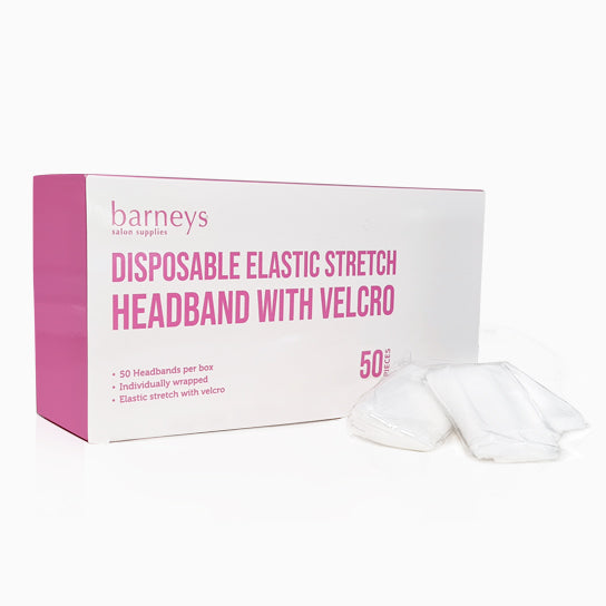 Barneys Premium Disposable Stretch Headband with Velcro - 50 Pieces