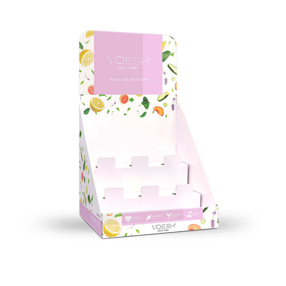 Voesh 4 Step Pedi Counter Top Display EMPTY